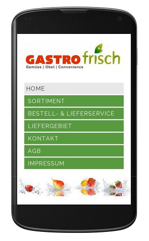GASTROfrisch Website auf dem Smartphone